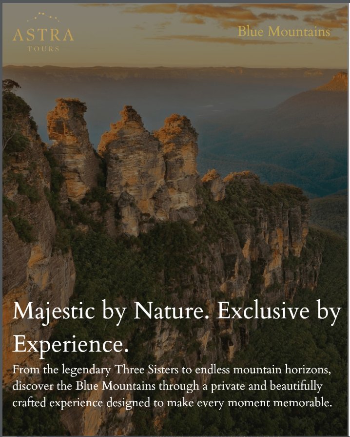 Astra Tours — Blue Mountains campaign poster